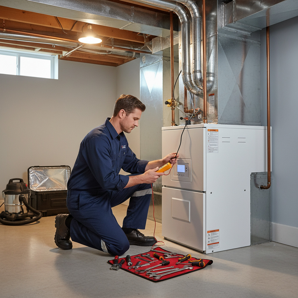 Elite HVAC technician at work